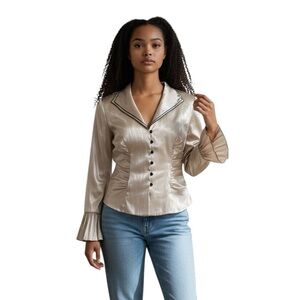 XSCAPE by Joanna Chen elegant Holiday long sleeve shirt
